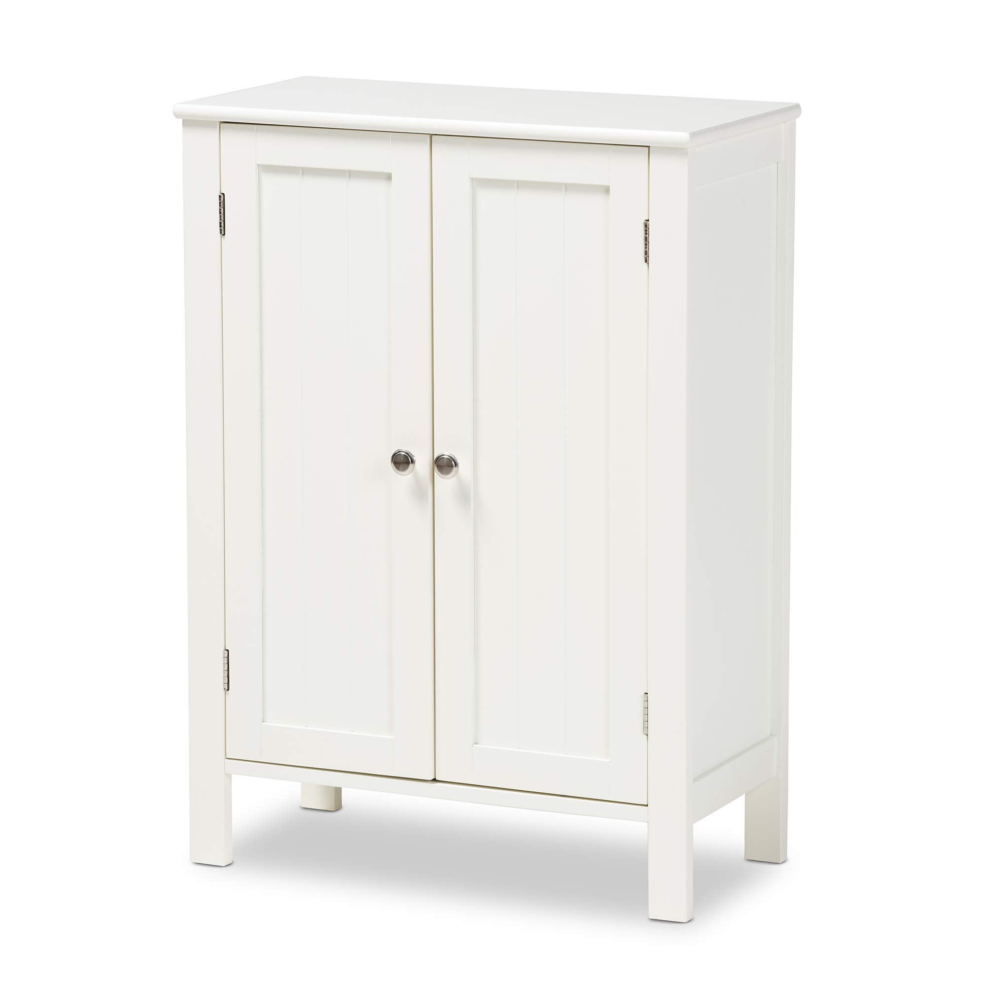 Baxton Studio White Multipurpose Shelving Unit & Storage Cabinet - Perfect for Living Room, Bedroom, and Home Office Organization