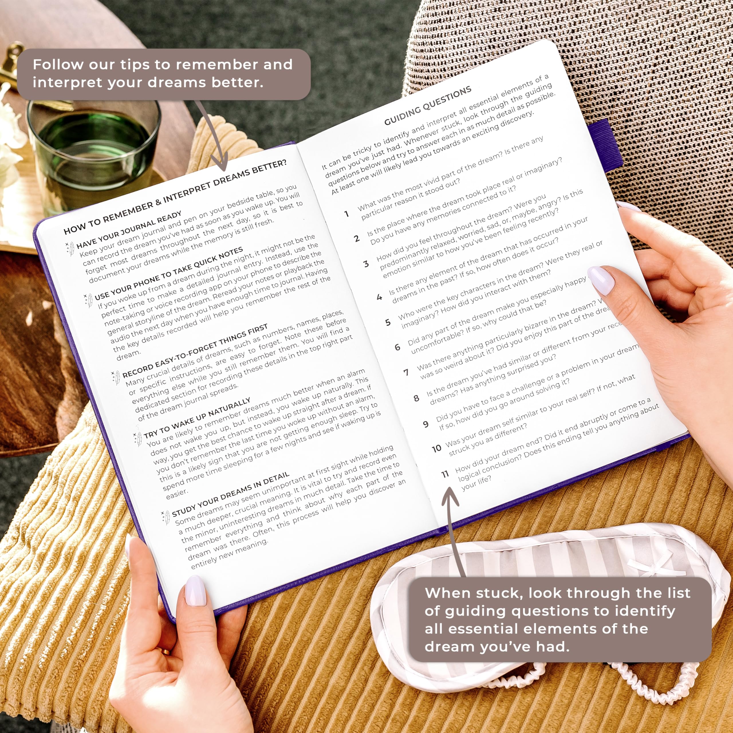 Clever Fox Dream Journal – Guided Dream Diary for Women, Men & Kids – Hardcover Notebook for Recording & Analyzing Dreams – Perfect for Lucid Dreaming, Self-Discovery & Therapy (Purple)
