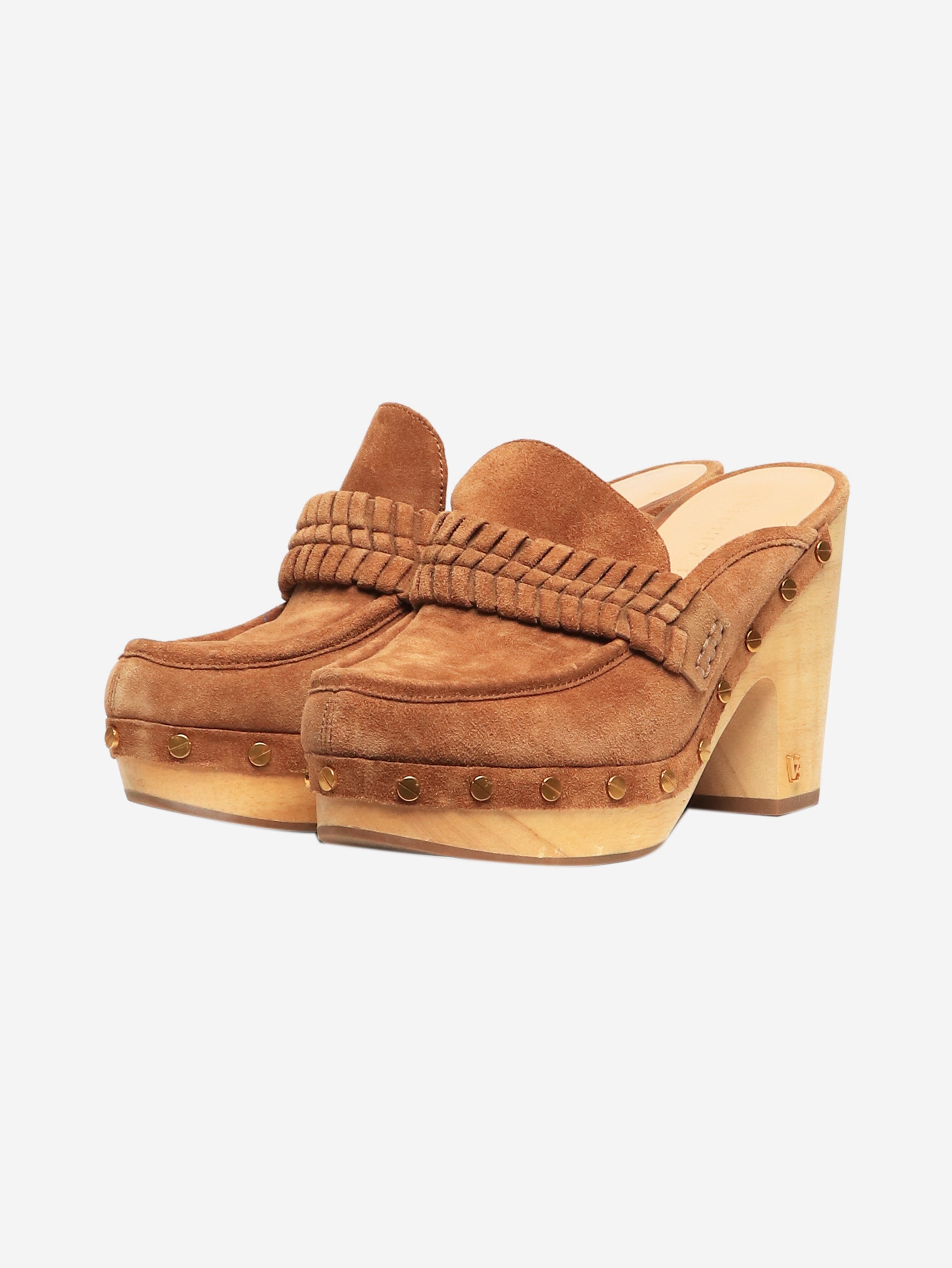 Comfortable Brown Suede Clogs for Women - UK Size 4.5 (US 6.5) - Slip-On House Shoes for Indoor/Outdoor Wear - Perfect for Home, Garden & Casual Outings
