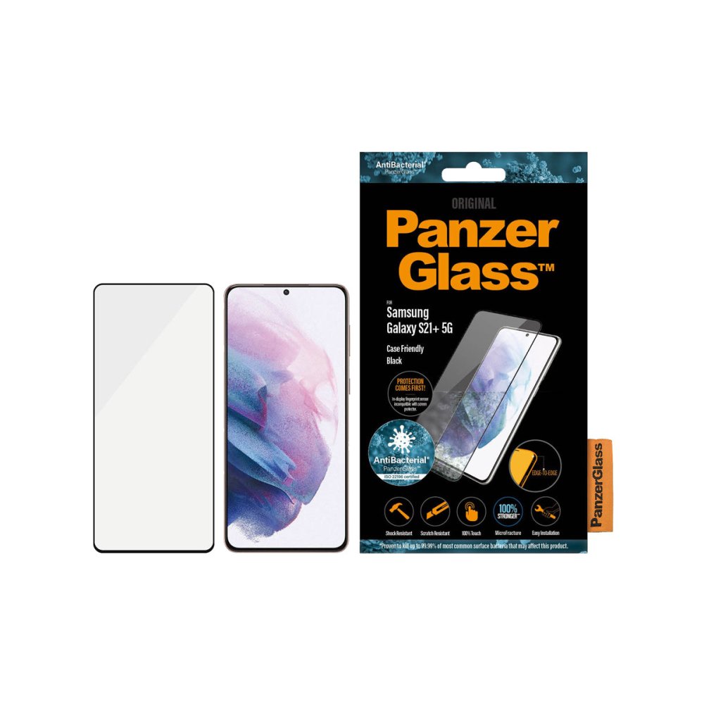 PanzerGlass Edge to Edge Screen Protector for Samsung Galaxy S21+ 5G - Black - Anti-Scratch & Bubble-Free Protection for Everyday Use