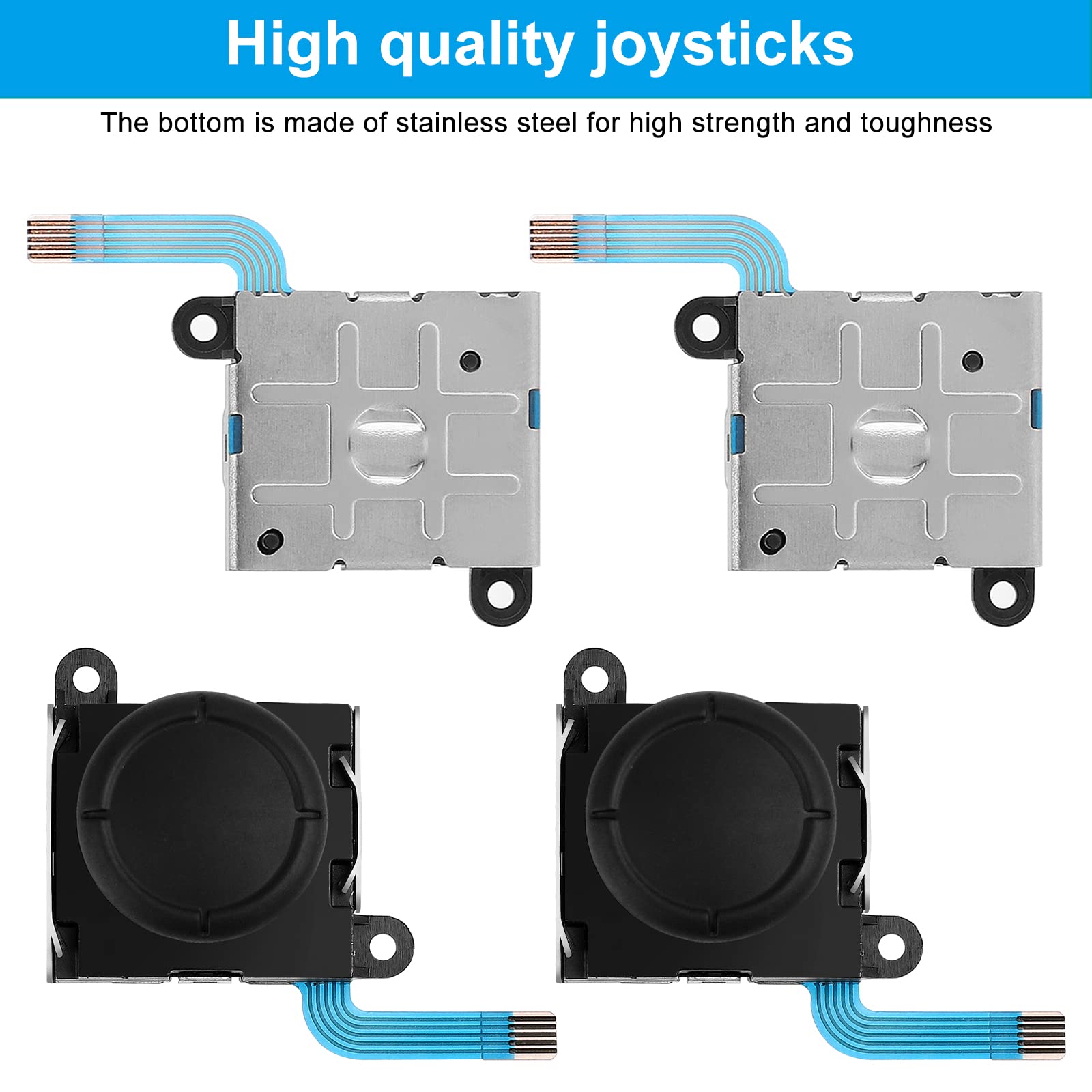 EEEKit 68 in 1 Nintendo Switch Joy-Con Repair Kit - 3D Left & Right Analog Joysticks Set with Screwdriver Opening Tool - Perfect for DIY Switch Controller Repairs & Maintenance