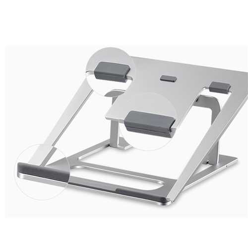 Adjustable Aluminum Laptop Stand for 17-inch Notebooks & Tablets - Ergonomic Portable Desk Holder for Home, Office, and Travel Use