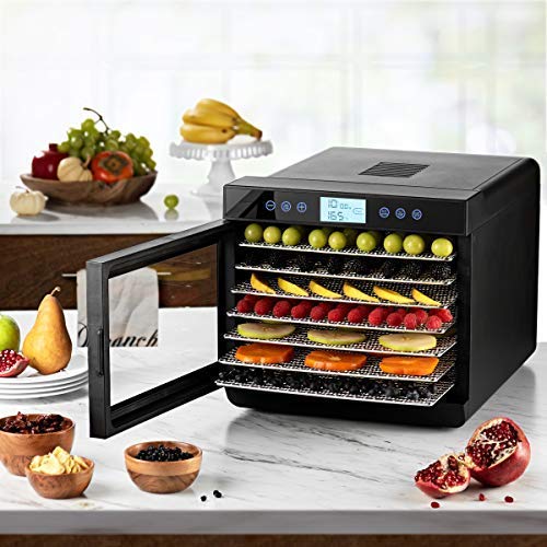 Magic Mill Food Dehydrator Machine - 7 Stainless Steel Trays, Digital Timer & Temperature Control, Keep Warm Function, Overheat Protection (Renewed) | Perfect for Drying Fruits, Vegetables, Herbs & Making Jerky at Home