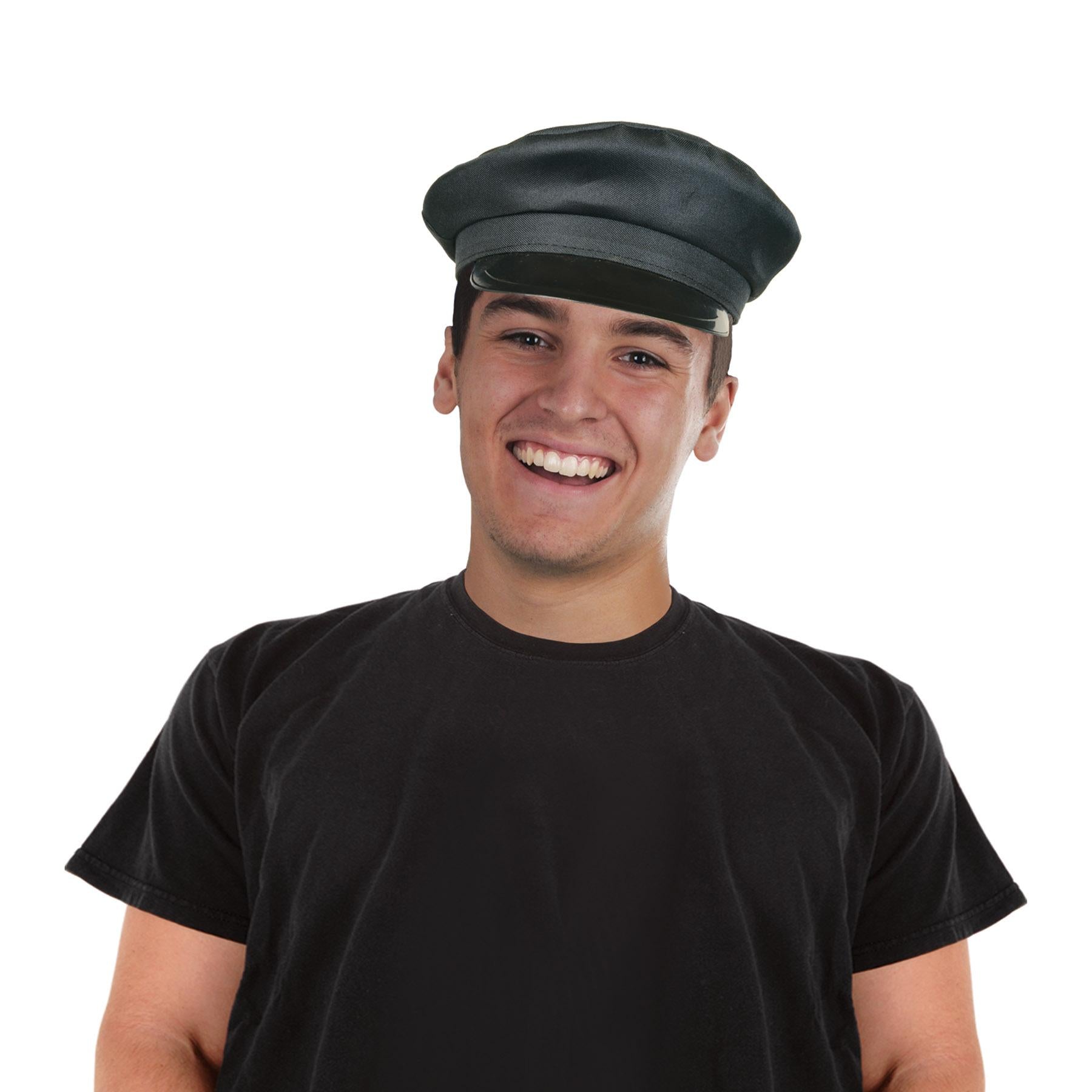 12 Pack Beistle Chauffeur Hats - Classic Black Driver Caps for Costume Parties, Halloween, and Themed Events - Perfect for Waiters, Butlers, and Vintage Car Enthusiasts