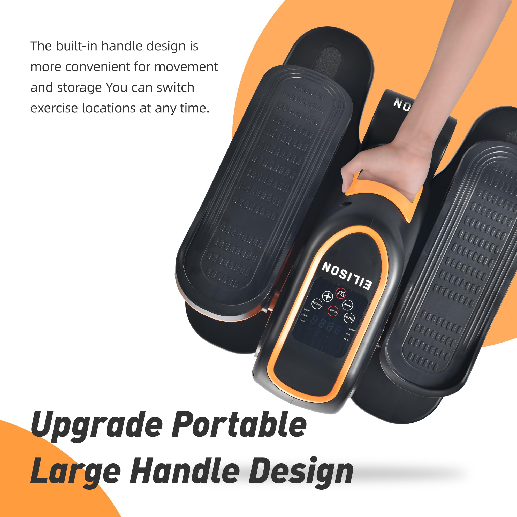 EILISON Under Desk Elliptical Machine - Quiet Portable Leg Exerciser with Resistance Bands & Remote Control - Electric Pedal Exerciser for Home/Office Workout - Perfect for Sitting Work, Watching TV or Rehab Therapy
