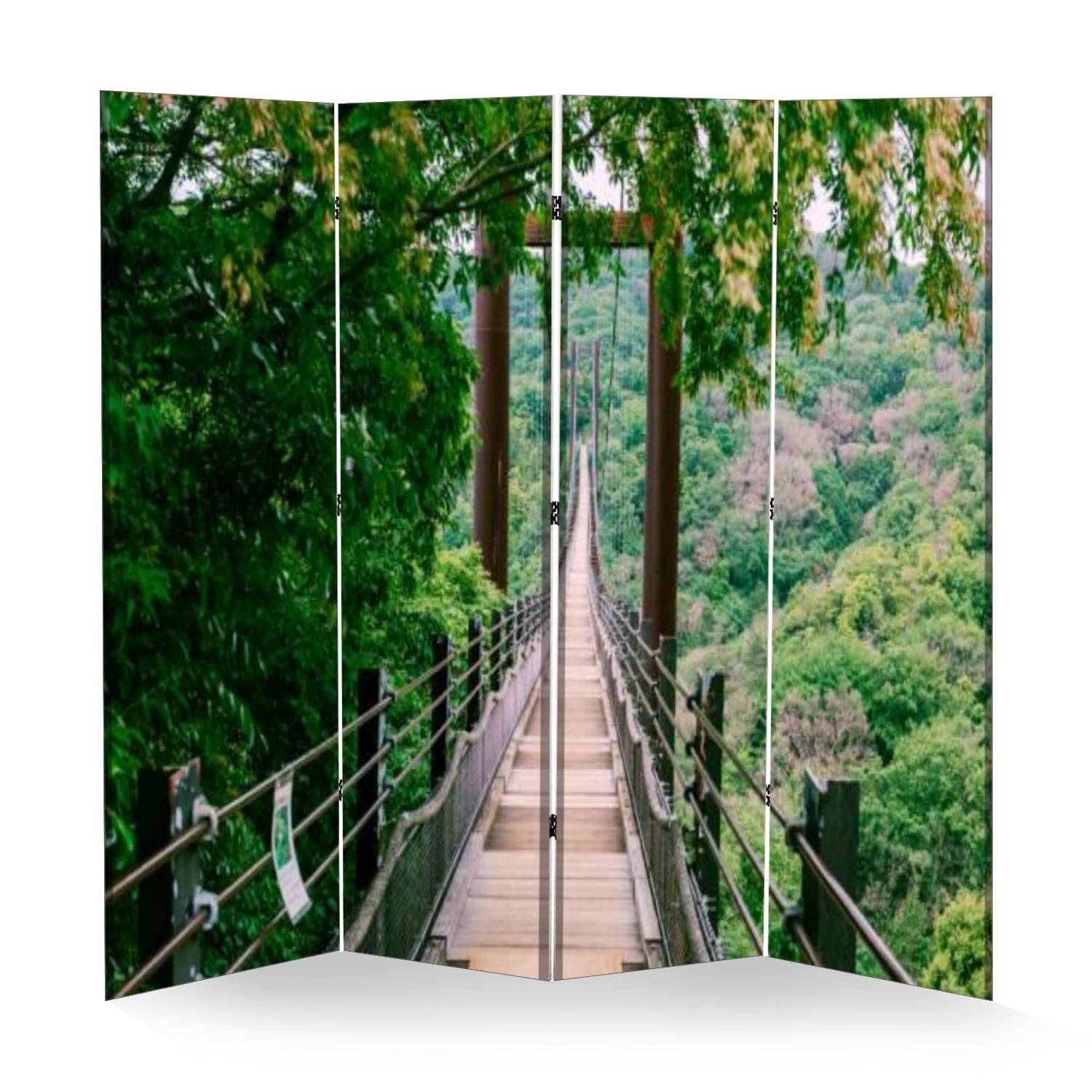 4 Panel Room Divider - Hoshi no Buranko Osaka Canvas Folding Privacy Screen - Portable Freestanding Wall Separator for Home, Office, and Event Spaces - Perfect for Creating Private Areas in Bedrooms, Studios, and Workspaces