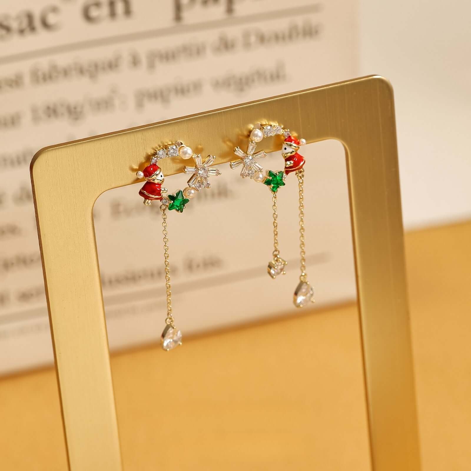 Asymmetric Santa Claus Earrings - Unique Christmas Gift for Women, Stocking Stuffers & Holiday Party Accessories (AE1656) | Perfect for Christmas Parties, Gift Exchanges & Festive Outfits
