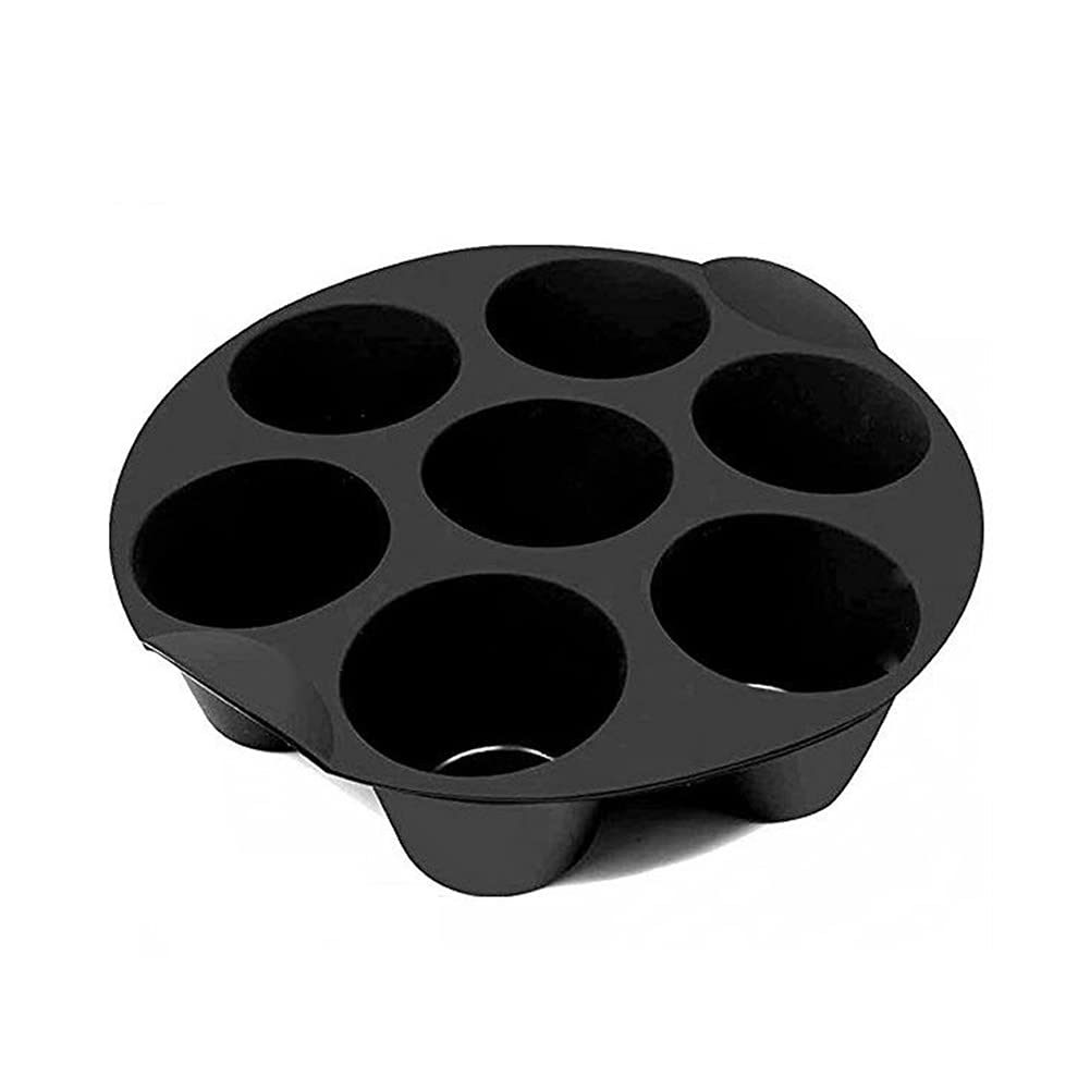 AIZHIYI 7-Cavity Silicone Air Fryer Muffin Pan - Non-Stick Cupcake Baking Mold for Air Fryers, Oven & Microwave - Perfect for Muffins, Cupcakes, Mini Cakes & Desserts - Essential Kitchen Baking Tool for Home Bakers & Party Treats