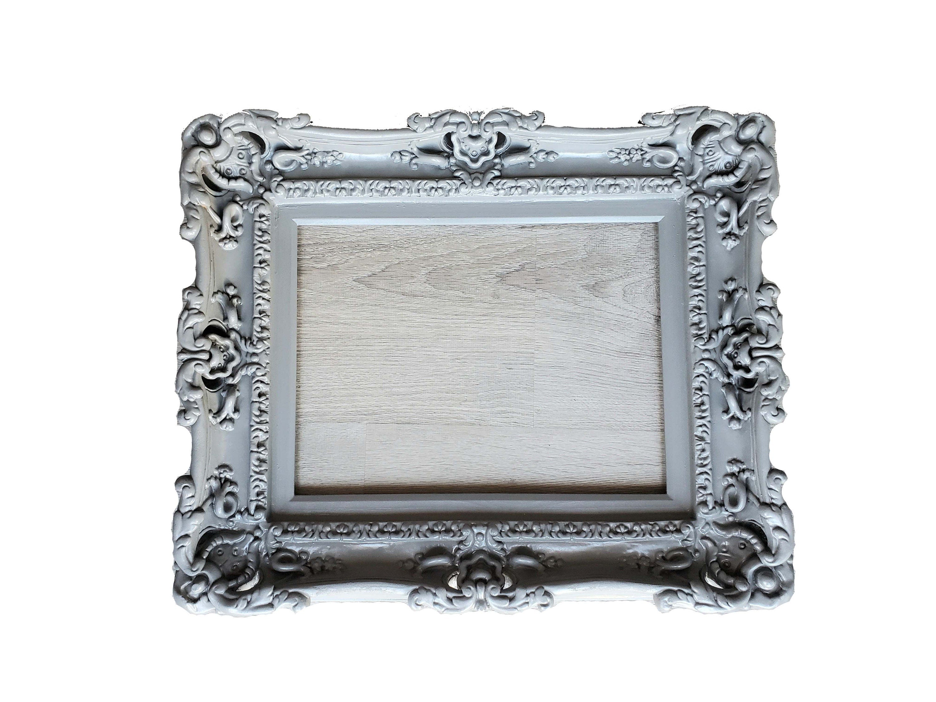 12x16 Gray Ornate Baroque Picture Frame - Elegant French Fancy Photo Frame for Wall Decor, Living Room, Bedroom & Office Display