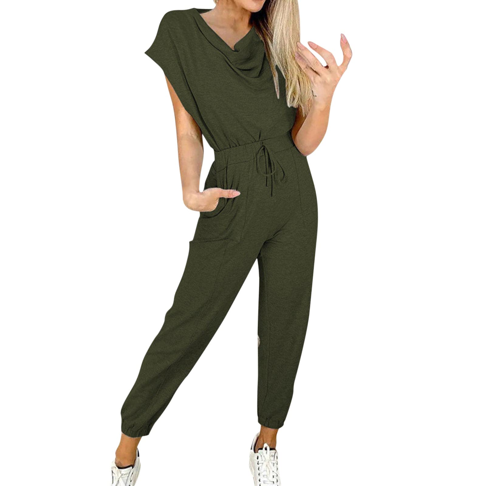 Bblulu Women's Sexy Sleeveless Wide Leg Jumpsuit - High Waist Loose Smocked Romper Outfit for Summer | Perfect for Beach, Party & Casual Wear
