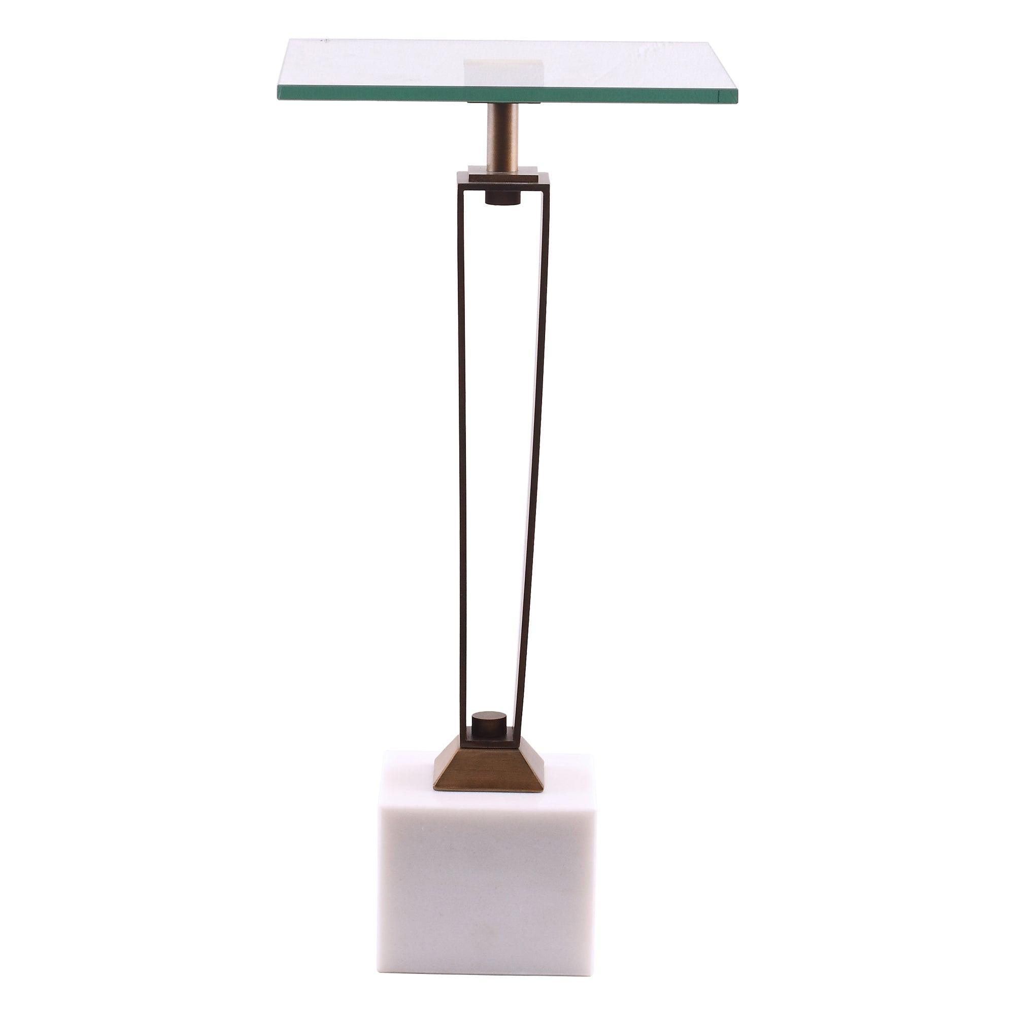Modern Martini Table with White Marble Top - Elegant Cocktail Table for Living Room, Bar & Lounge Decor - Perfect for Entertaining & Home Styling