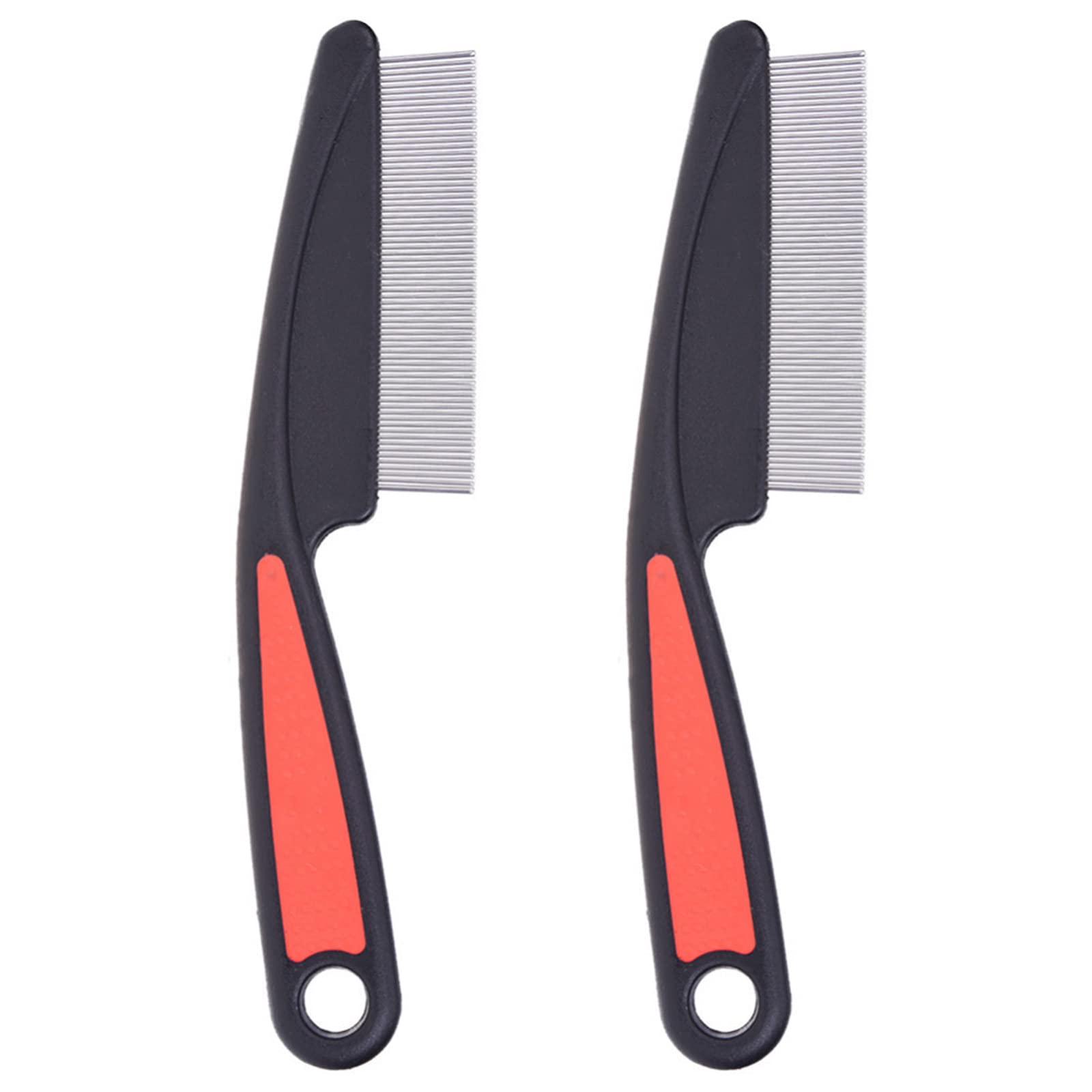 2 Pack Stainless Steel Fine Tooth Combs - Gentle on Scalp, No Skin Damage, High Strength Teeth for Humans & Pets - Perfect for Detangling, Styling, and Removing Tear Stains from Dogs & Cats