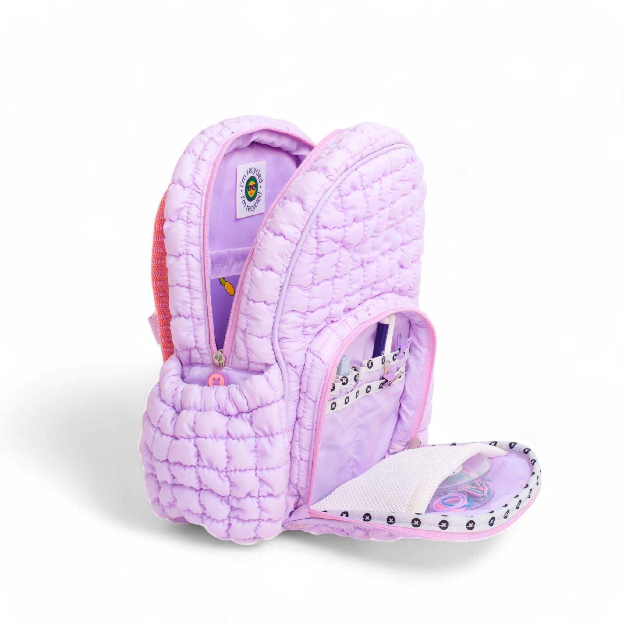Stylish Boba Small Backpack for Women - Trendy Lilac Bloom Design | Perfect for College, Travel & Everyday Use
