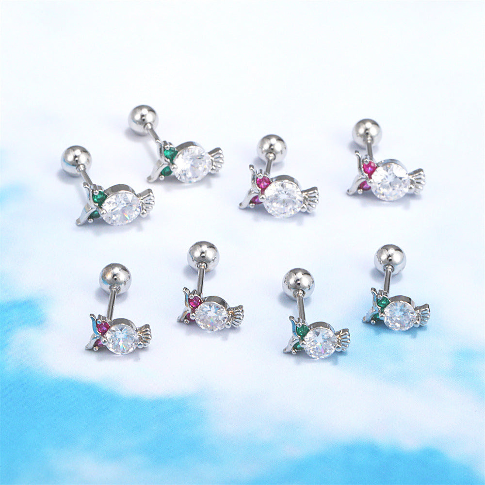 20G Tiny Cartilage Owl Stud Earrings - Hypoallergenic Stainless Steel Piercing Jewelry for Helix, Tragus & Lobe - Perfect for Everyday Wear & Gifts