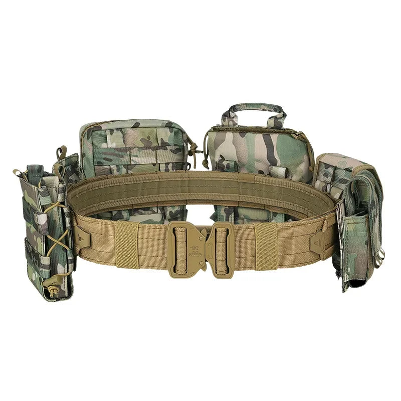 8-in-1 Tactical Waist Pack - Molle-Compatible Military Belt Bag with Utility Pouches for Outdoor Hiking, Hunting & Airsoft Adventures