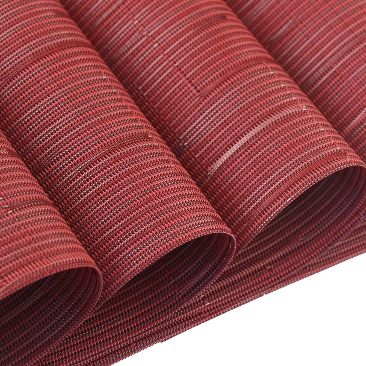 PIGCHCY Washable & Durable Vinyl Placemats Set of 6 - 18x12 Inch Heat-Resistant Table Mats for Dining Room, Kitchen, Office (Burgundy Red) - Perfect for Everyday Meals, Dinner Parties & Home Decor