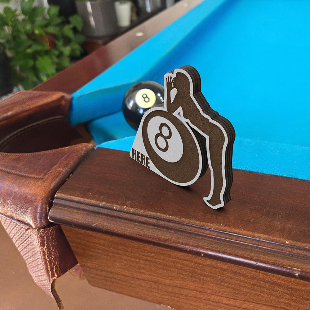 8 Ball Pocket Marker for Pool League - Wooden 8 Ball Woman Silhouette Pool Table Sign - Professional Tournament Alignment Ball Markers - Fun Game Accessories for 8-Ball Wins - Perfect for Home Bars, Pool Halls & Competitive Tournaments