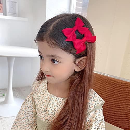Burgundy Bow Hair Clips for Women & Girls - Party Hair Accessories for Holidays & Events
