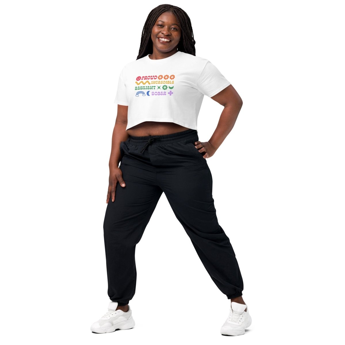 Rainbow Resilience Crop Top - Proud & Sober Pride Month LGBTQ+ Apparel for Women | Festival, Party & Everyday Wear