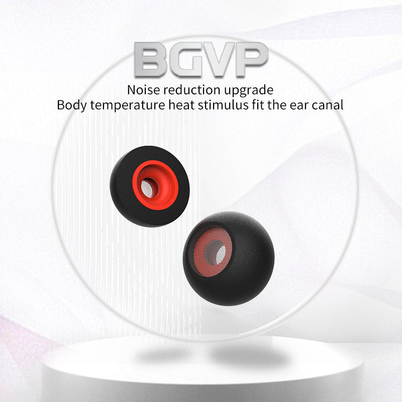 BGVP Memory Foam Eartips for Earphones - Noise Isolating Replacement Tips for AirPods, Galaxy Buds & Wireless Earbuds - Perfect for Workouts, Commuting & Travel