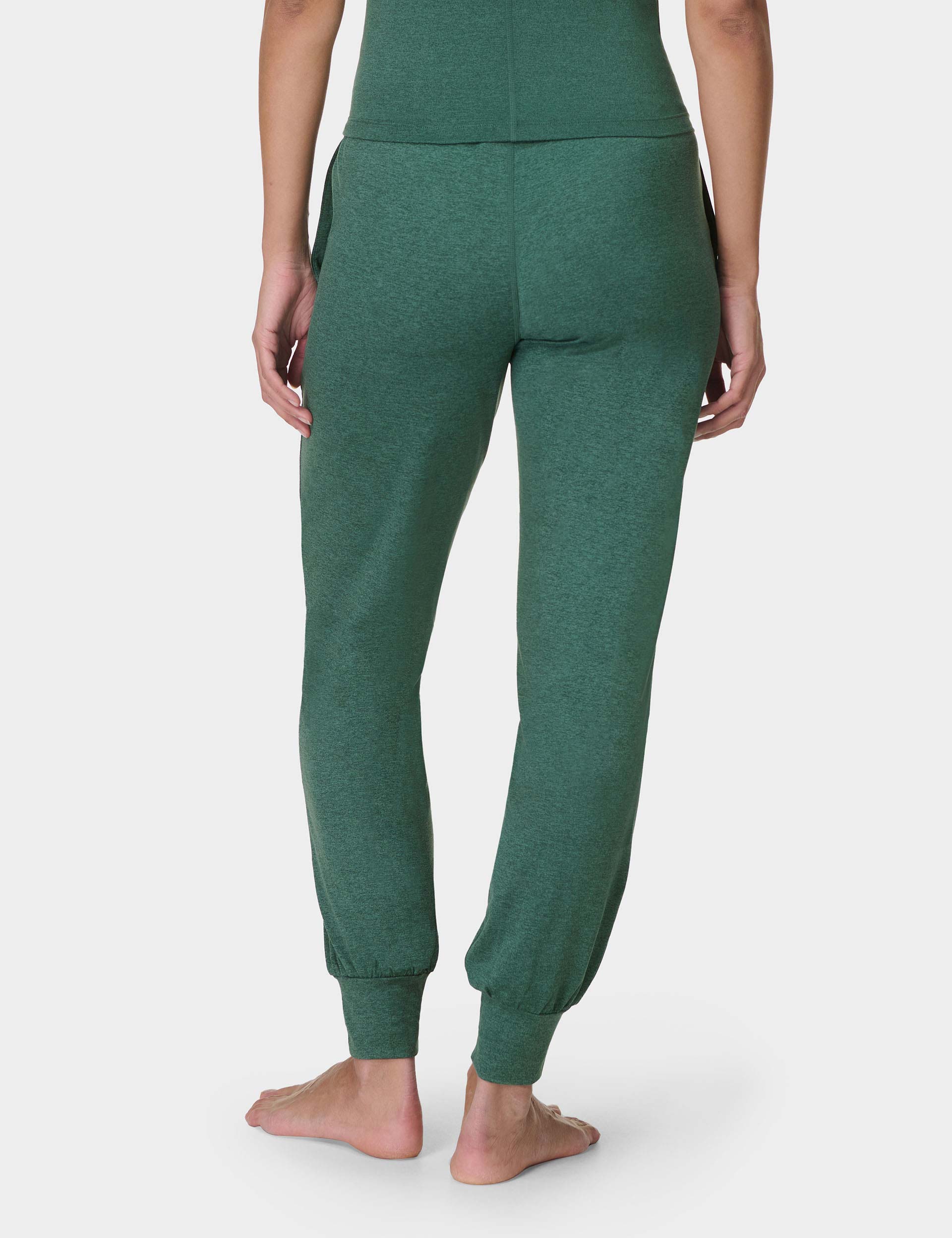 Gaia 29 Performance Yoga Pants for Women - High Waisted, Moisture Wicking, 4-Way Stretch - Glade Green Marl - Perfect for Yoga, Pilates, Gym & Lounge Wear