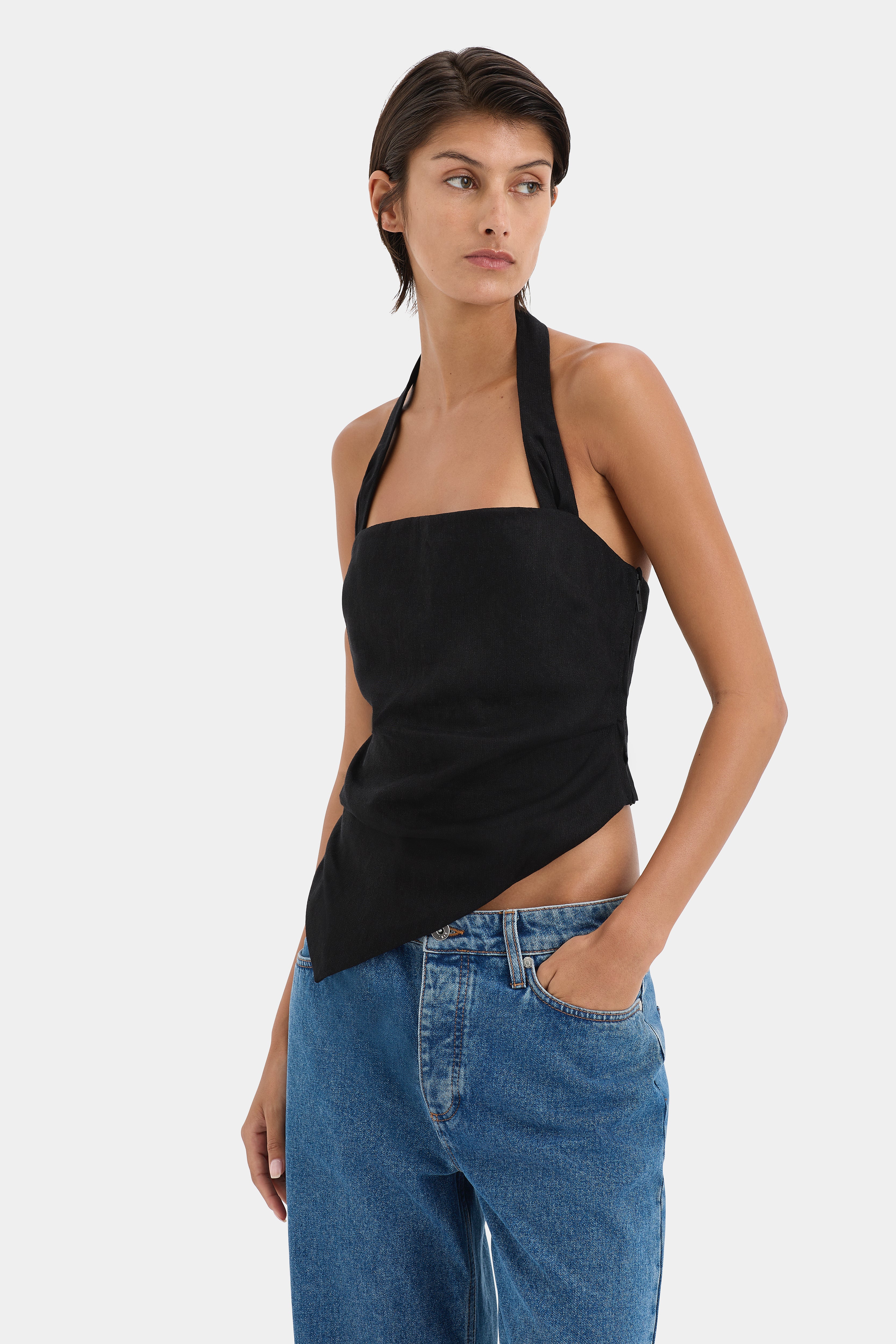 Stylish Dorian Halter Top for Women - Trendy Off-Shoulder Blouse for Summer Outfits & Beach Vacations