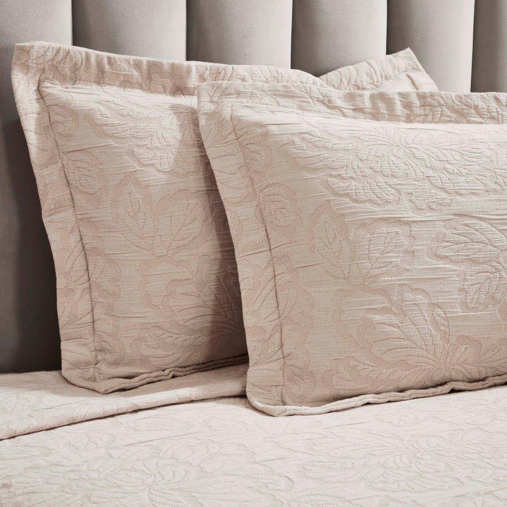Hibiscus Cotton Medium Weight Matelasse Woven Bedspread and Sham Set - Queen Size, Floral Design, Soft & Breathable - Perfect for Master Bedroom, Guest Room, or Vacation Home Decor