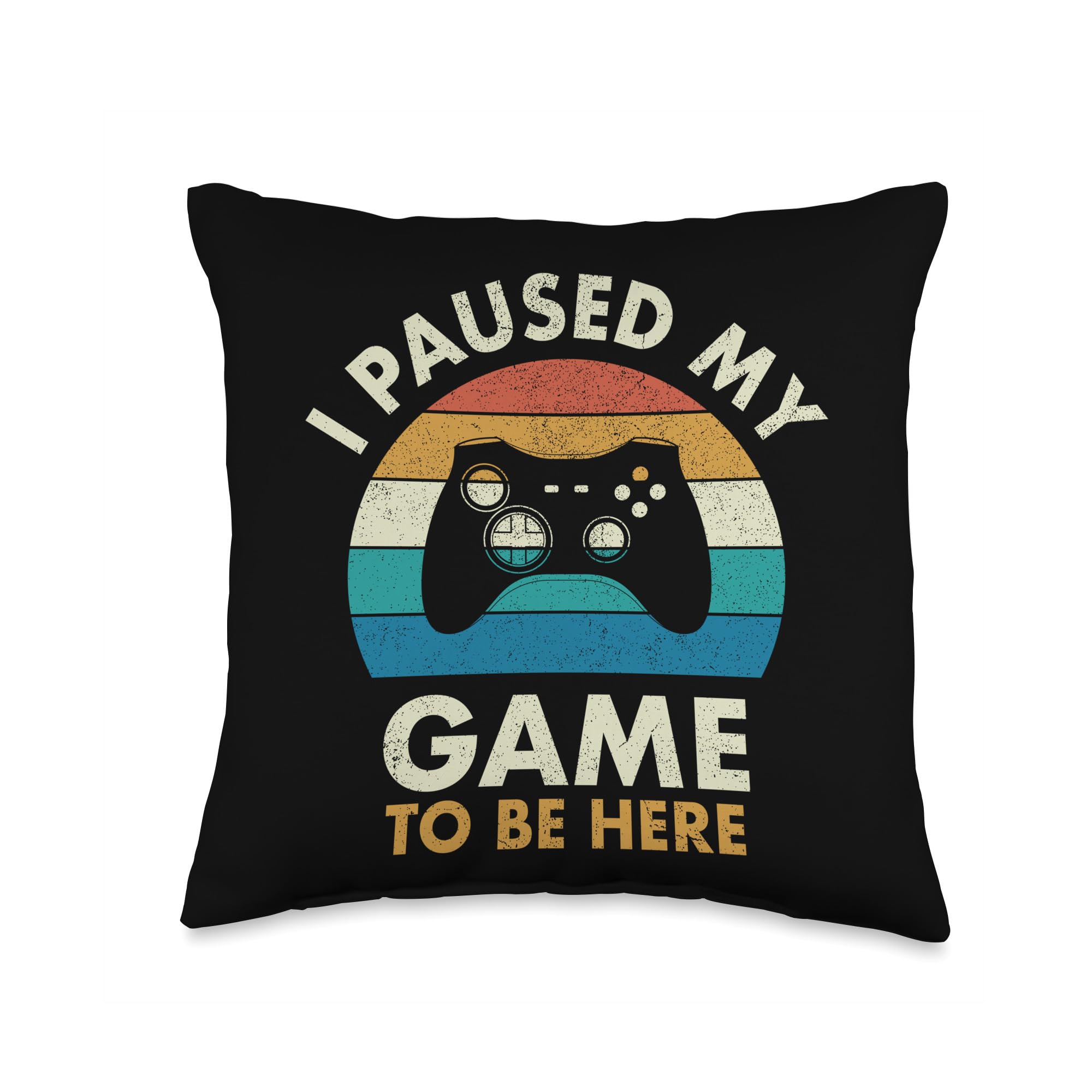 I Paused My Game to Be Here - Funny Gamer Throw Pillow for Gaming Room Decor, Couch & Bed - Perfect Gift for Gamers