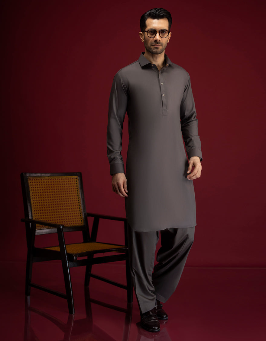 Stylish Blended Brown Shalwar Kameez Outfit for Men & Women - Premium Cast & Crew Ethnic Wear - Perfect for Weddings, Festivals & Cultural Events