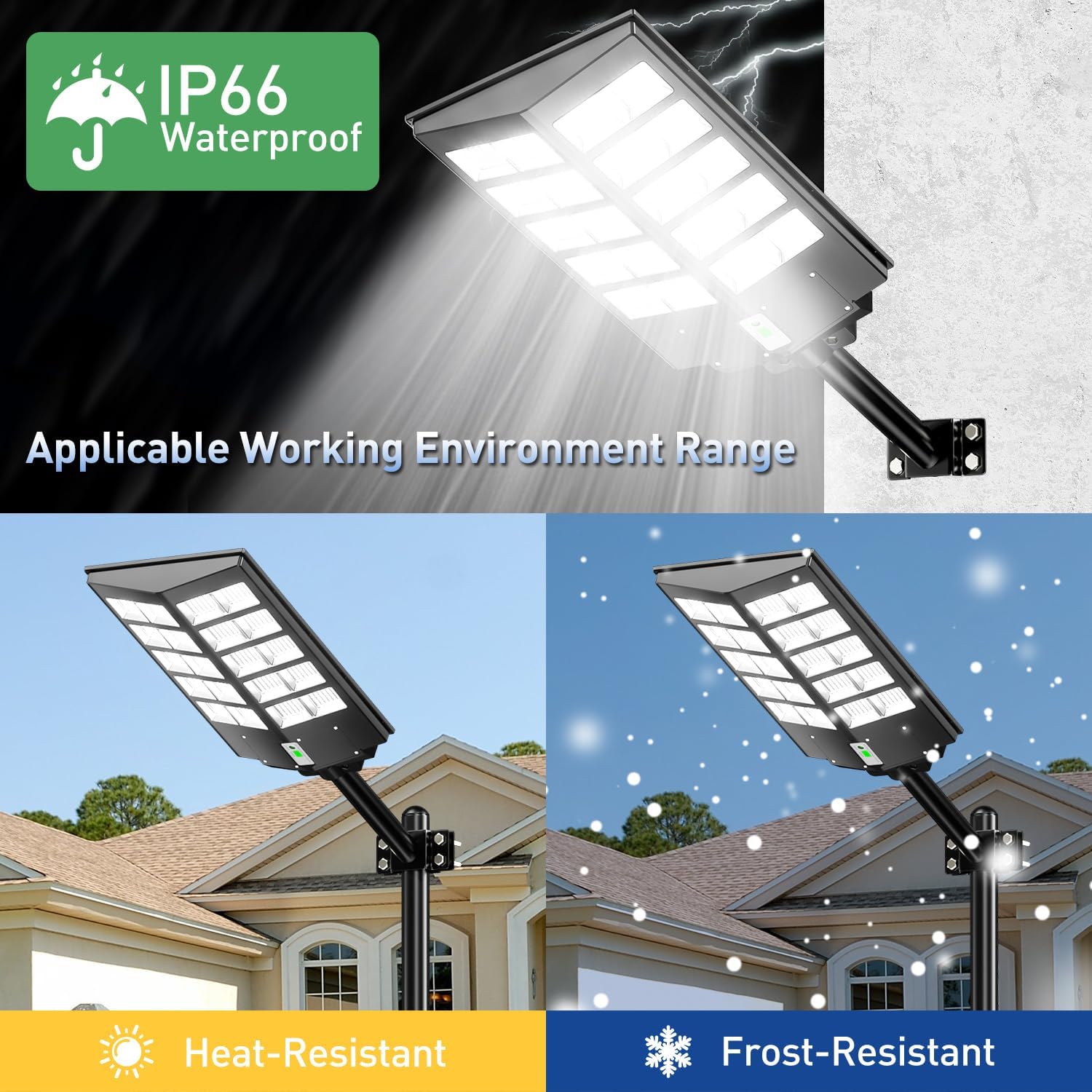 2400W Solar Lights Outdoor Waterproof - 160000LM Motion Sensor Solar Powered Lights with Dusk to Dawn & IP66 Waterproof - Remote Control Solar Street Lights for Yard, Garden, Pathway (2-Pack) - Perfect for Home Security & Landscape Lighting
