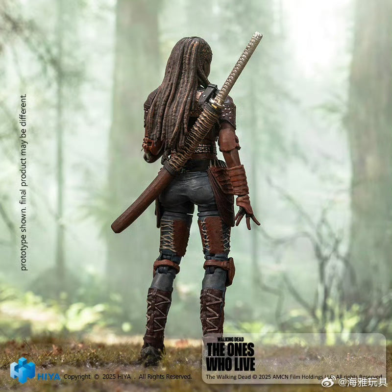 Pre Order 1/18 HIYA 4-Inch Action Figure - The Walking Dead: The Ones Who Lived Michonne Collectible Mini Series | Highly Detailed Sculpt | Perfect for Display, Collection, and Role-Playing Scenes