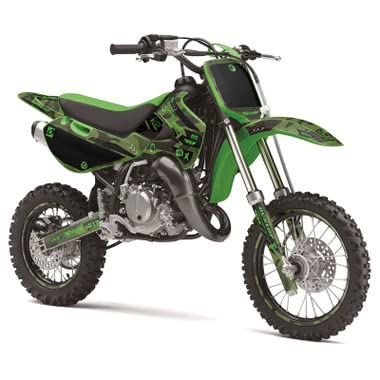 2000-2023 Kawasaki KX 65 Apache Green Senge Graphics Kit - Full Body Decal Sticker Set for Dirt Bike Motocross Racing & Off-Road Riding