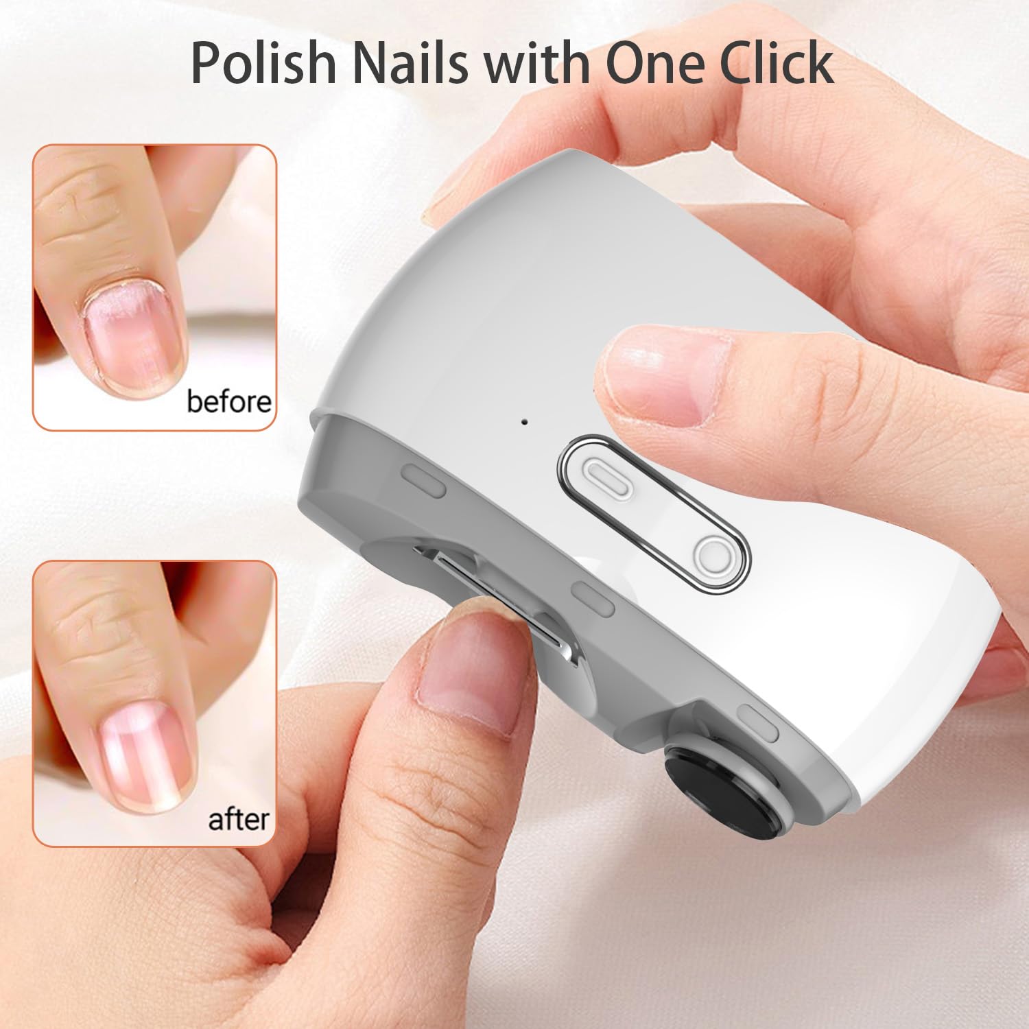 Electric Nail Clipper & Trimmer for Adults & Kids - 2-in-1 Rechargeable Nail Drill with LED Light & 2 Speed Settings - Perfect for Manicures, Pedicures & Baby Nail Care at Home or Travel