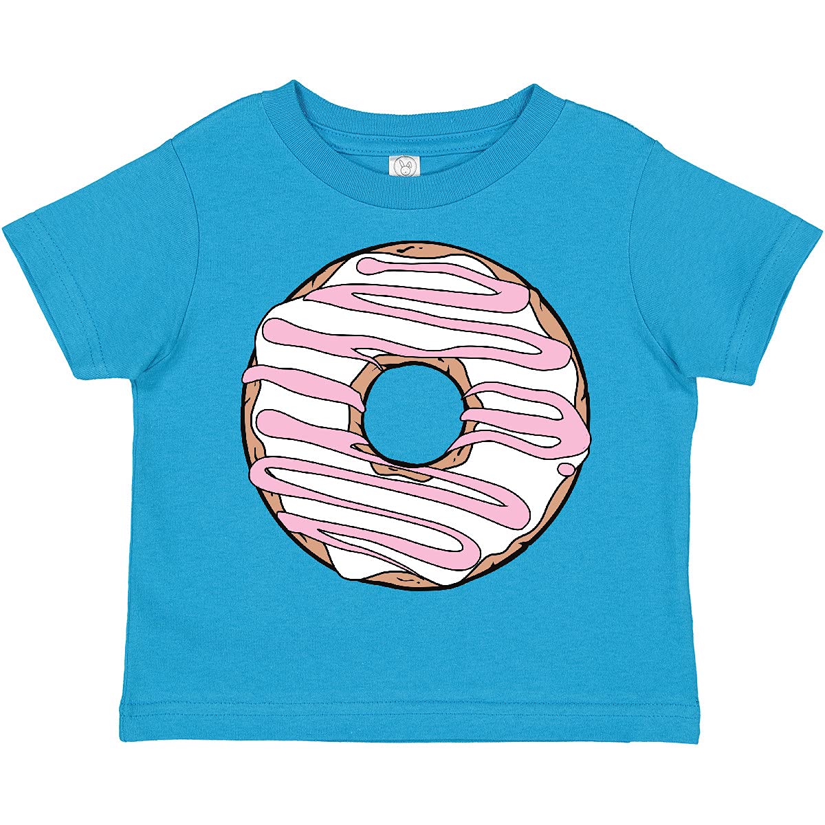Inktastic Pink Donut Print Toddler T-Shirt - Cute Doughnut Graphic Tee with Icing & Glaze Design for Baby Boys & Girls - Perfect for Birthday Parties, Playdates & Casual Outings