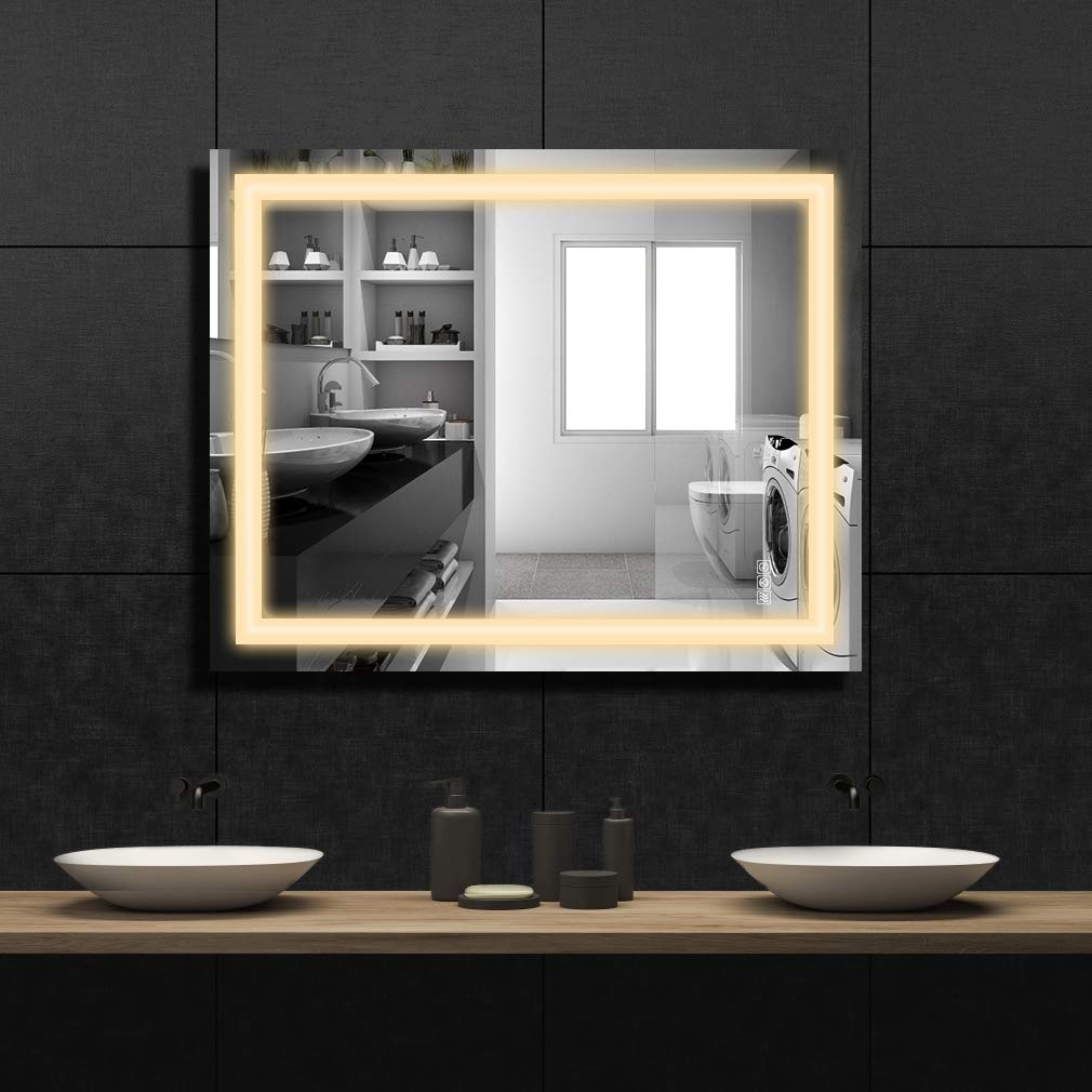 Walsport LED Bathroom Vanity Mirror with Smart Touch Control, Anti-Fog Makeup Mirror - Horizontal/Vertical Wall Mounted for Modern Bathrooms, Perfect for Makeup, Shaving & Home Decor
