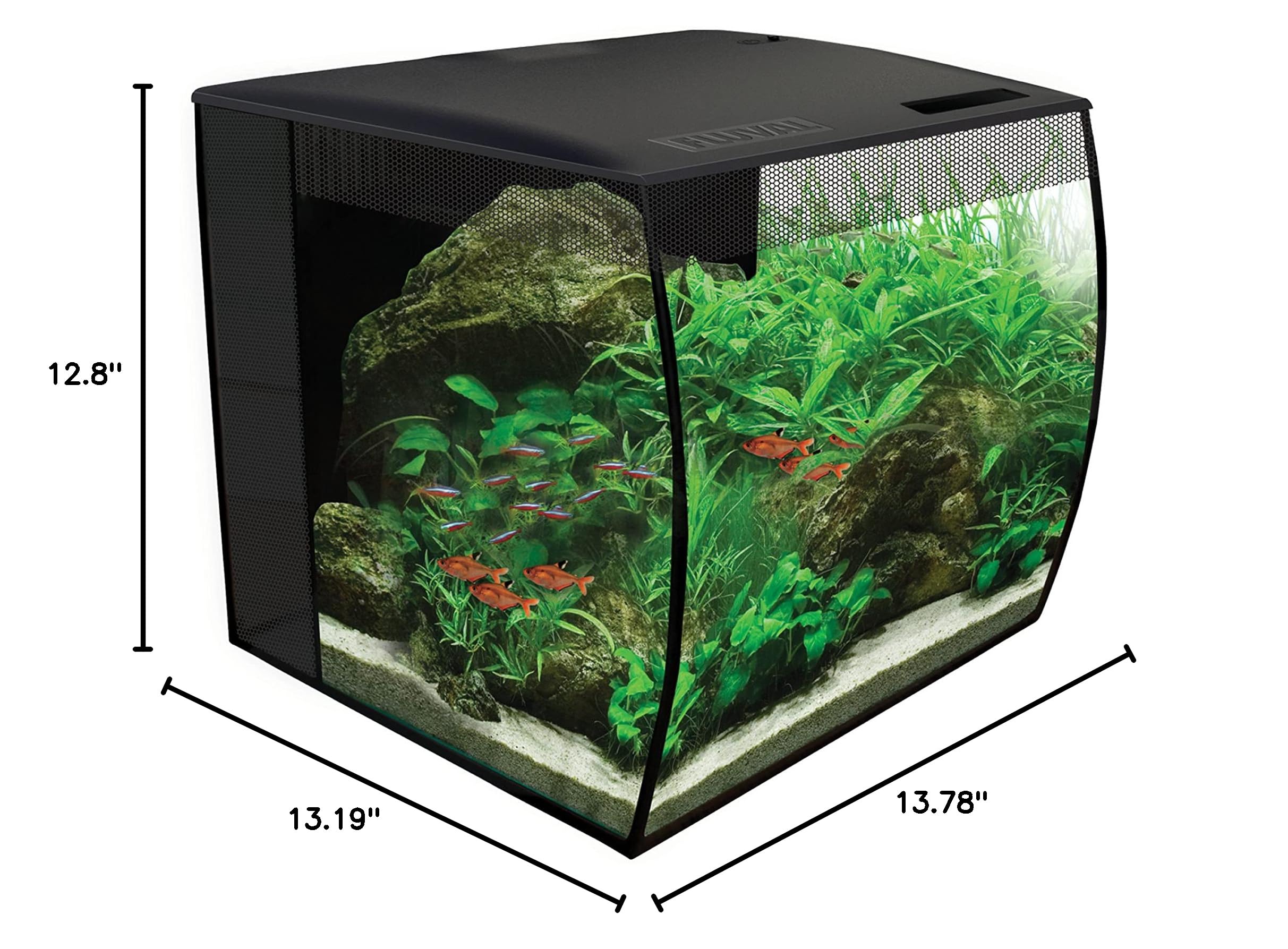 Fluval Flex 9 Gallon Aquarium Kit - 34L Fish Tank with LED Lights & Filtration System for Freshwater Fish & Live Plants (36