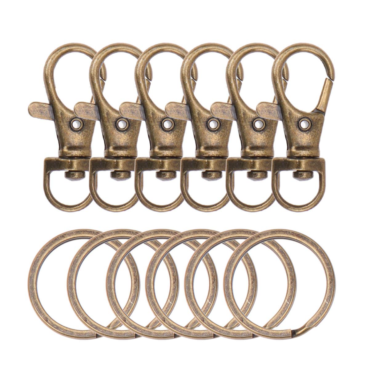 60pcs Gold Lobster Clasp Keychains - Bulk Metal Key Rings for Keys, Bags & Car Accessories