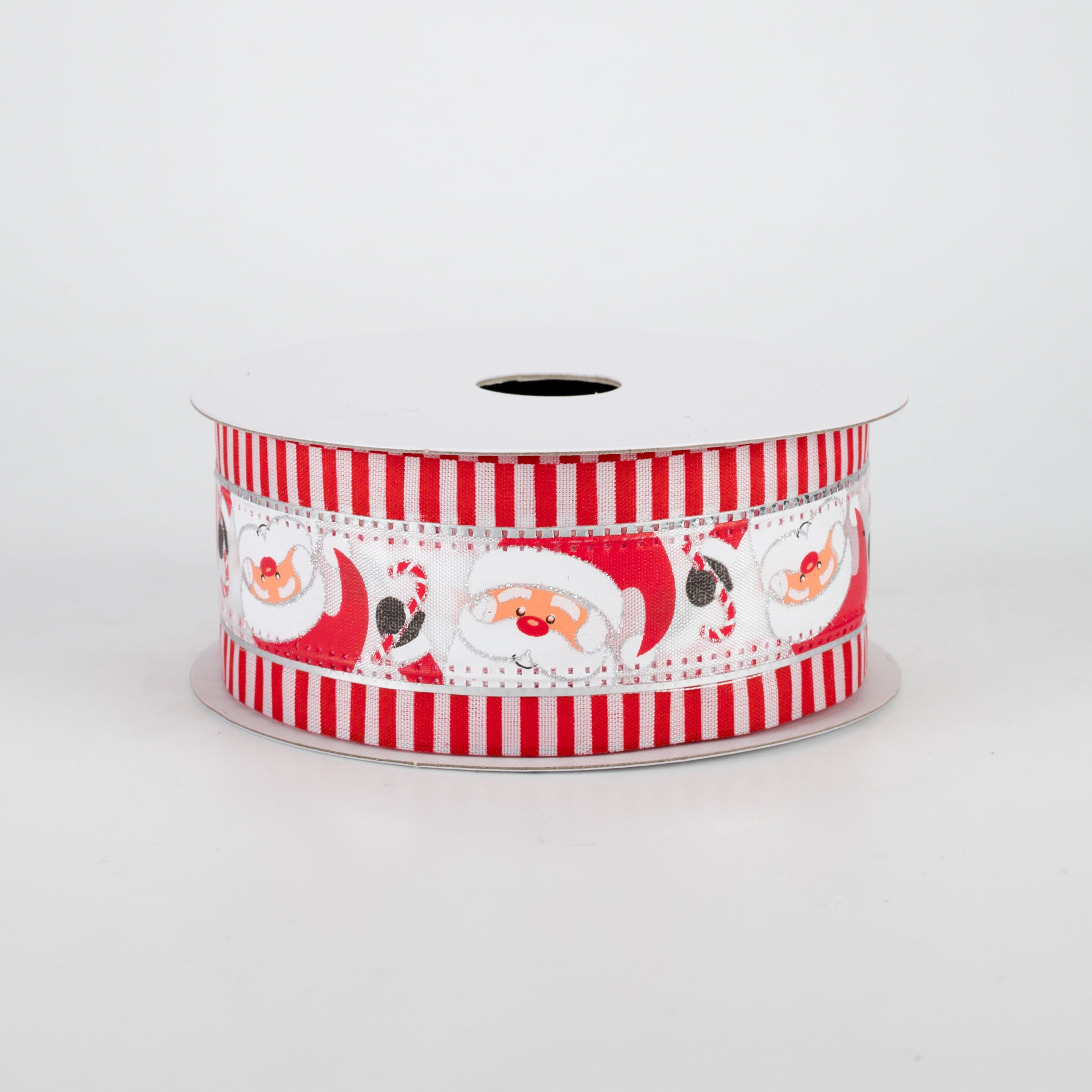 1.5 Inch Cute Santa Red & White Christmas Border Ribbon - 10 Yards for Gift Wrapping, Tree Decorations, and Holiday Crafts
