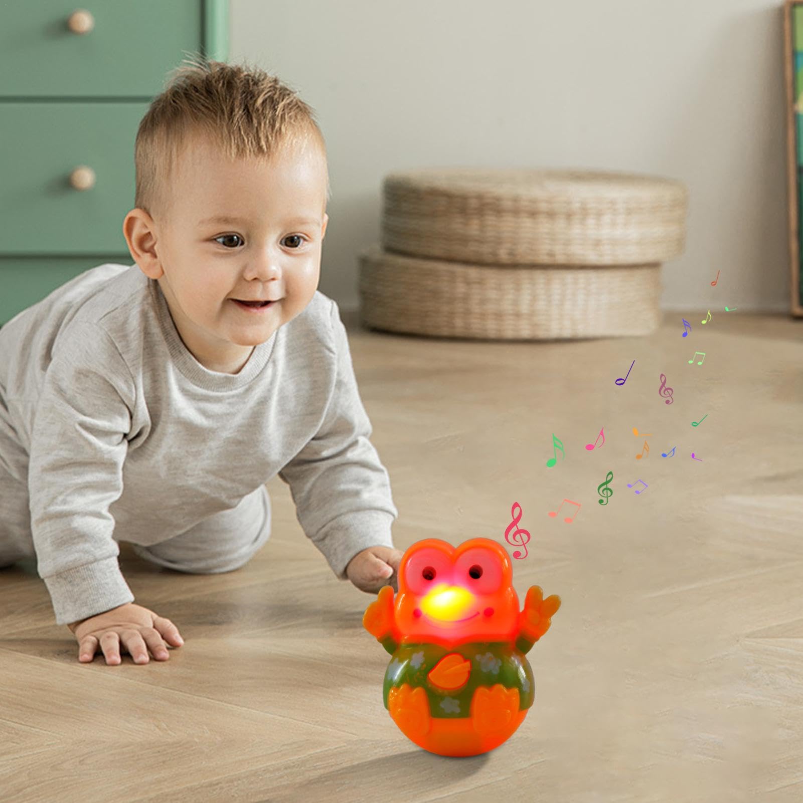 Quaeetyu Wobble Frog Toy - Fun Balancing Action Toy for Kids | Interactive Wobbling Figure for Playtime & Learning | Cute Frog-Shaped Balance Game for Toddlers & Preschoolers | Perfect for Indoor Play, Birthday Gifts & Sensory Development