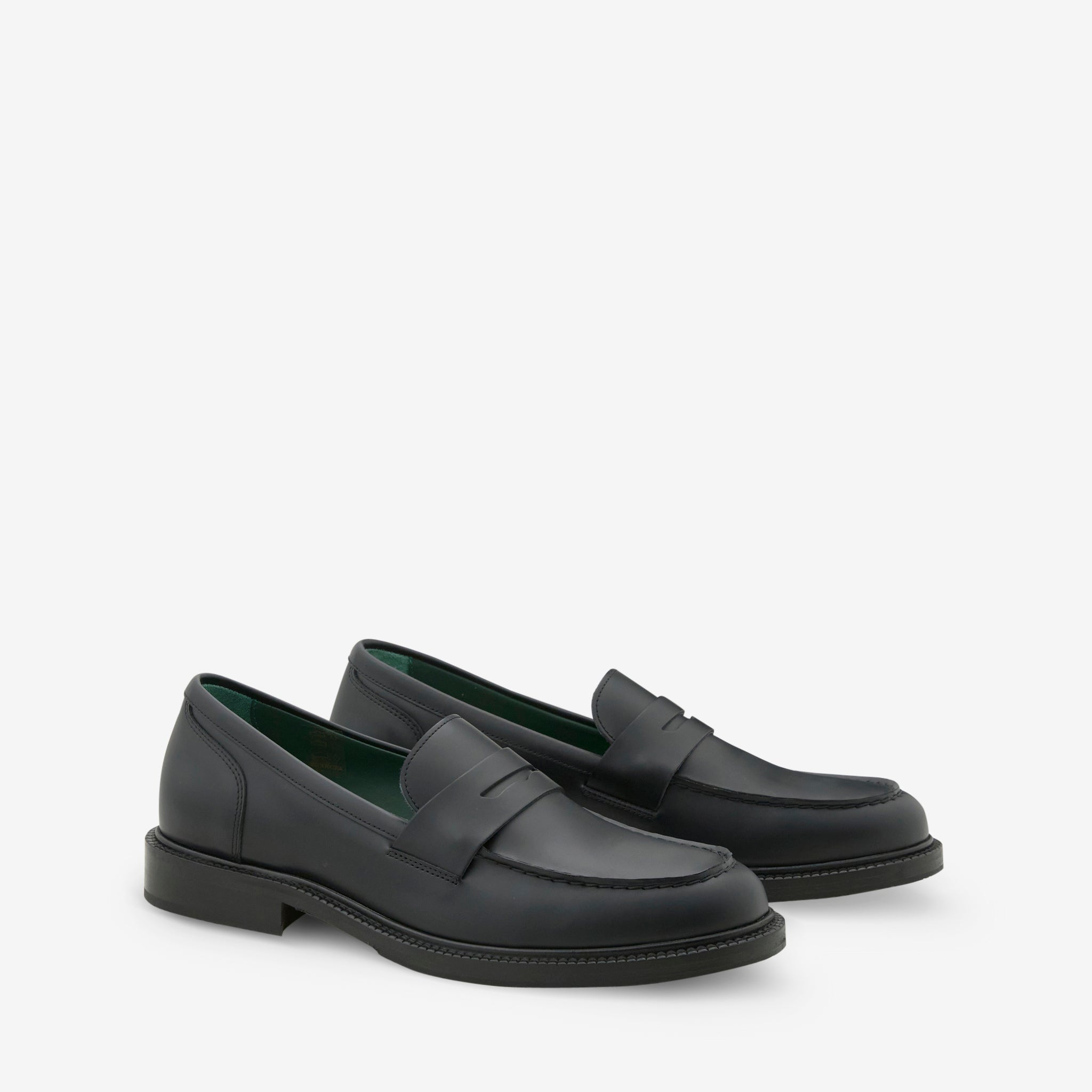 Women's Black Polido Leather Townee Penny Loafers - Comfortable Slip-On Shoes for Work, Office & Casual Wear