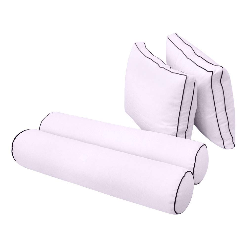 Prolinemax Outdoor Style 1 Twin-XL Daybed Mattress Cover with Contrast Trim - Fitted Bolster Pillow Sheet AD107 - Perfect for Patio Furniture, Sunroom Decor & Guest Bedding