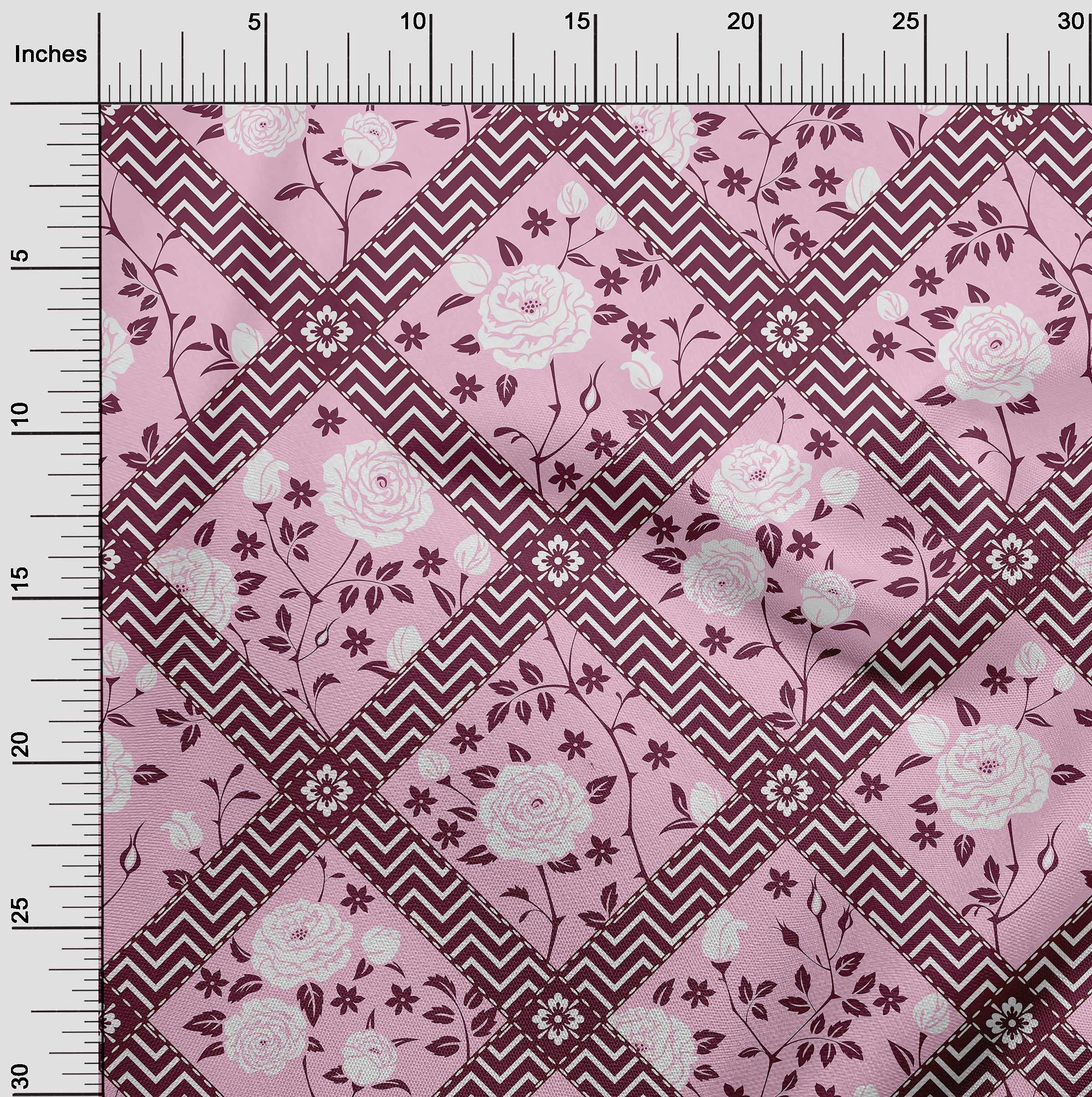 Pastel Pink Floral Cotton Jersey Fabric by The Yard - 58 Inch Wide Soft Knit Dress Material for DIY Fashion, Home Decor & Craft Projects