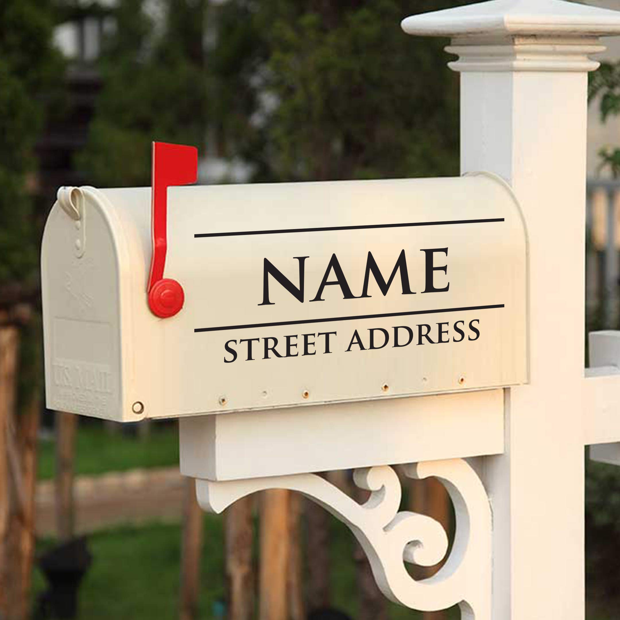 Custom Mailbox Name & Street Address Vinyl Decal - 13