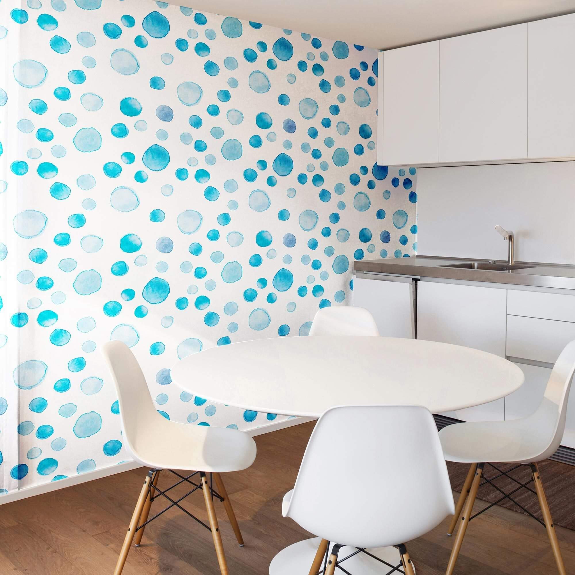 Blue and White Textured Peel and Stick Removable Wallpaper - Self-Adhesive Decorative Wall Covering for Bedroom, Living Room, and Office Decor