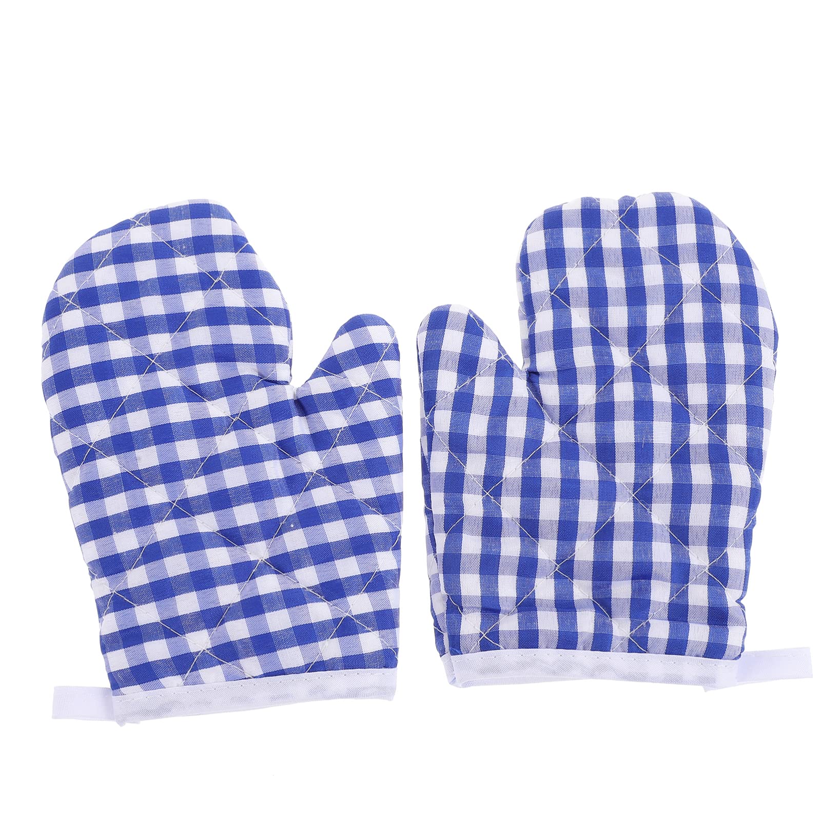 Heat-Resistant Kids Plaid Oven Mitts Set of 2 - Mini Microwave & Grilling Gloves for Children, Safe Kitchen Cooking Mittens with Spoon Holder - Perfect Housewarming Gifts for New Home (Ideal for Baking, BBQ, and Microwave Use)