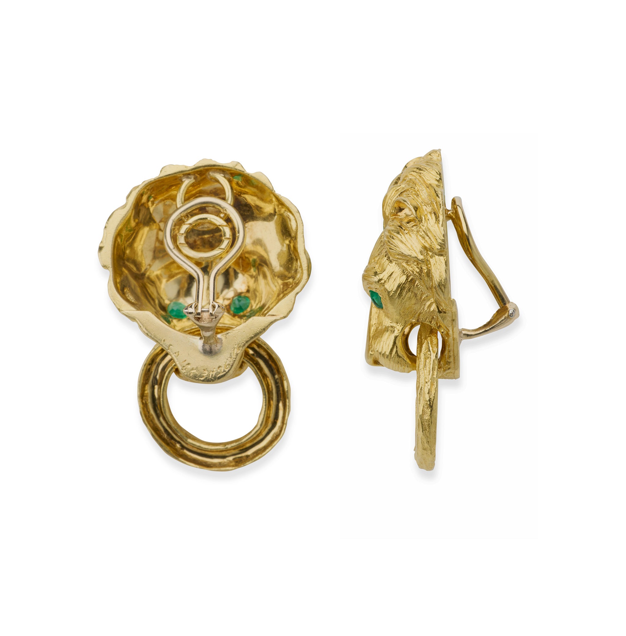 Van Cleef & Arpels Lion Door Knocker Earrings - 18K Gold Luxury Jewelry for Women, Perfect for Parties, Weddings & Special Occasions