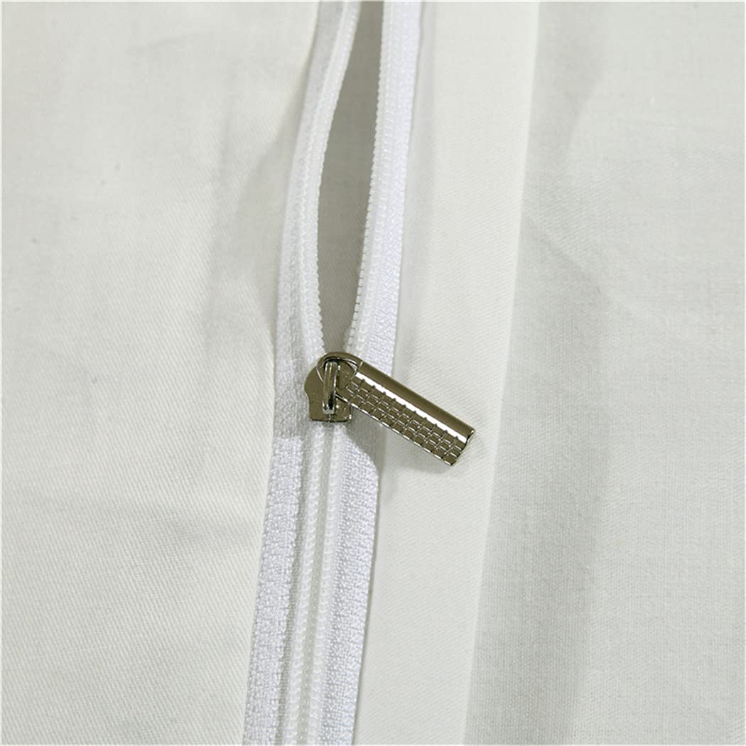 Luxury Satin Jacquard White Bedding Set - Queen & King Size Bed Set with Fitted Sheet & Duvet Cover - Soft Breathable Bed Sheets for Hotel Style Bedroom Decor - Perfect for Master Bedroom, Guest Room & Luxury Home Decor