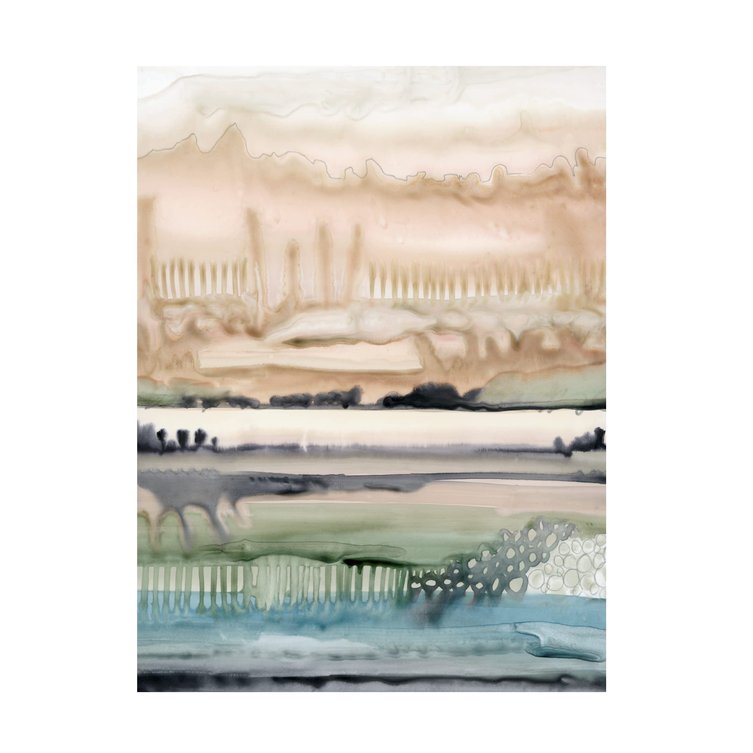 Grace Popp 'Mesa Horizon Strata II' Framed Canvas Wall Art Print - Modern Desert Landscape Painting for Living Room, Bedroom & Office Decor