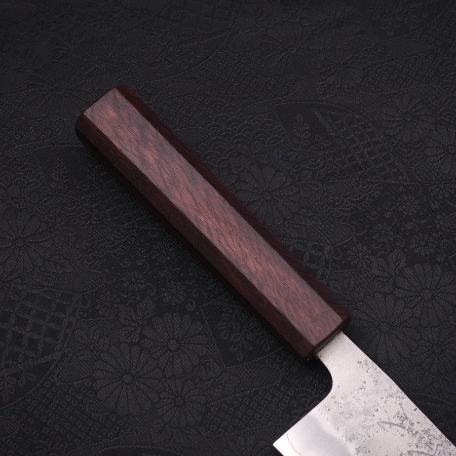 Premium Santoku Knife 165mm - Japanese Silver Steel Blade with Nashiji Finish & Purple Urushi Handle - Perfect for Sushi, Vegetables & Meat Cutting
