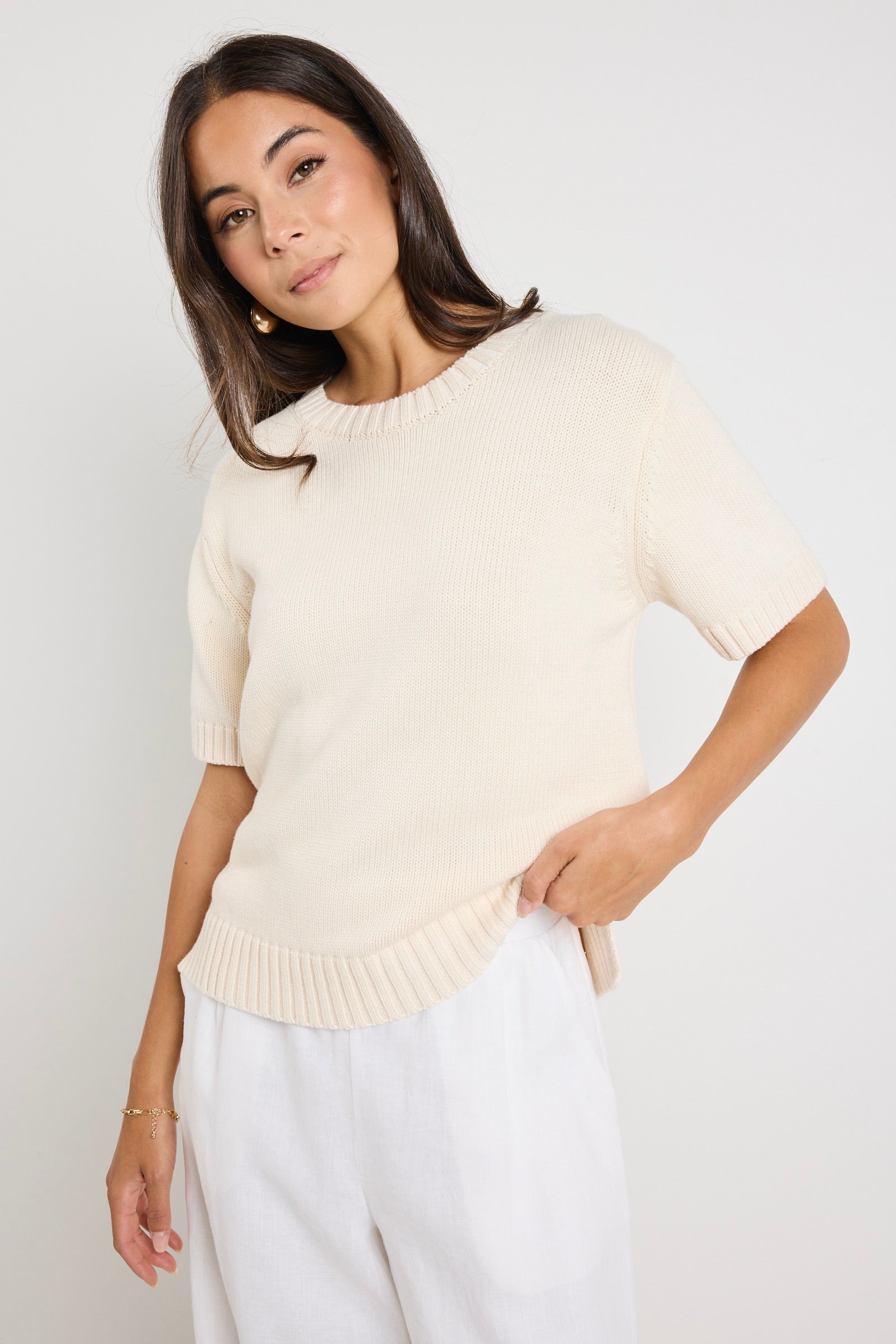 Lovesome Cream Cashmere Blend Chunky Knit Sweater - Soft & Warm Winter Pullover for Women, Perfect for Casual Outfits, Office Wear & Cozy Evenings